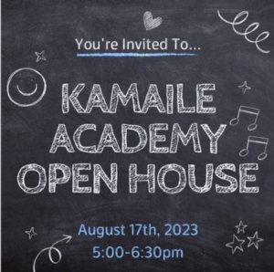 Open House August 17th 5:00- 6:30